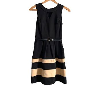BCX Women’s Black and Tan Sleeveless Dress Size 1